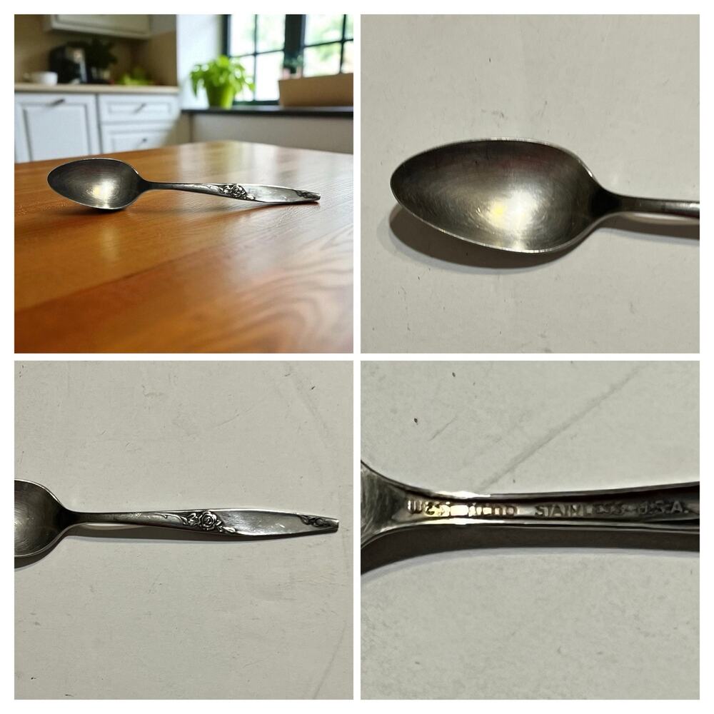 1 Twilight Rose Oneida West Bend Sugar Spoons Stainless Flatware OHSTWRO